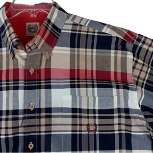 Cinch Western Shirt Men L Plaid Multicolor Red‎ Cowboy Button Down Short Sleeve